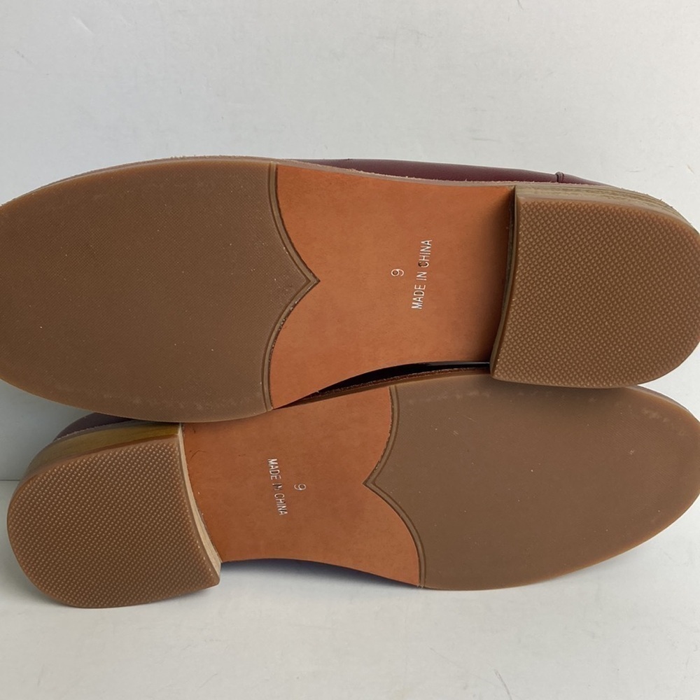 FOGEENA Penny Matte Leather Slip On Round Toe Chunky Loafers 9 Academia Preppy - Picture 13 of 16